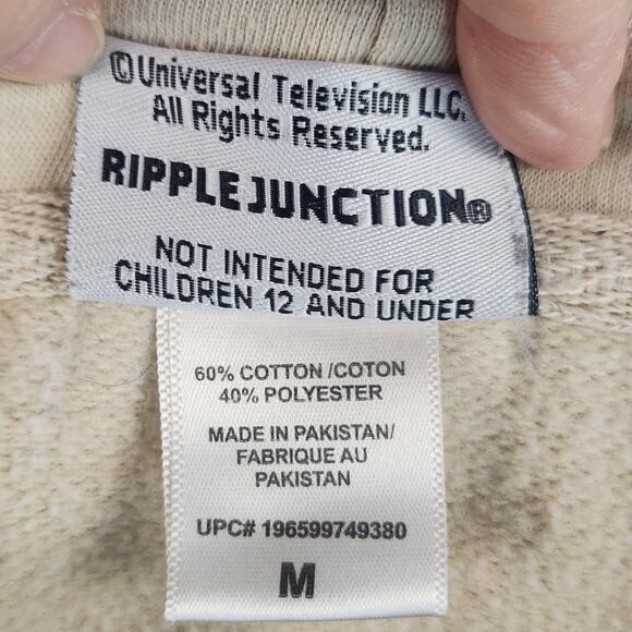 The Office Men's Dwight Schrute False Pullover Hoodie Sweatshirt Beige SZ M EUC - Picture 11 of 13